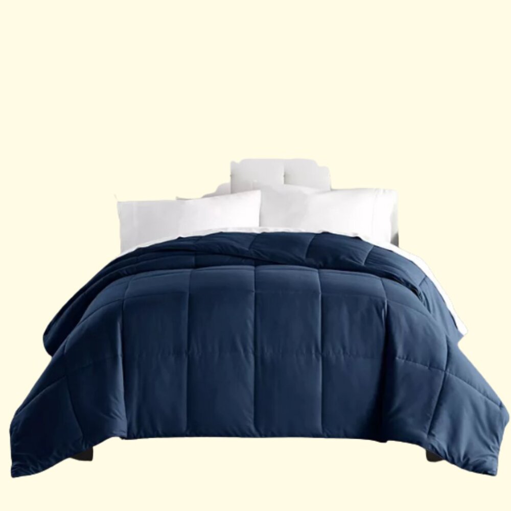 iEnjoy Home All Season Down Alternative Comforter – Full/Queen – Navy - Picture 2 of 3